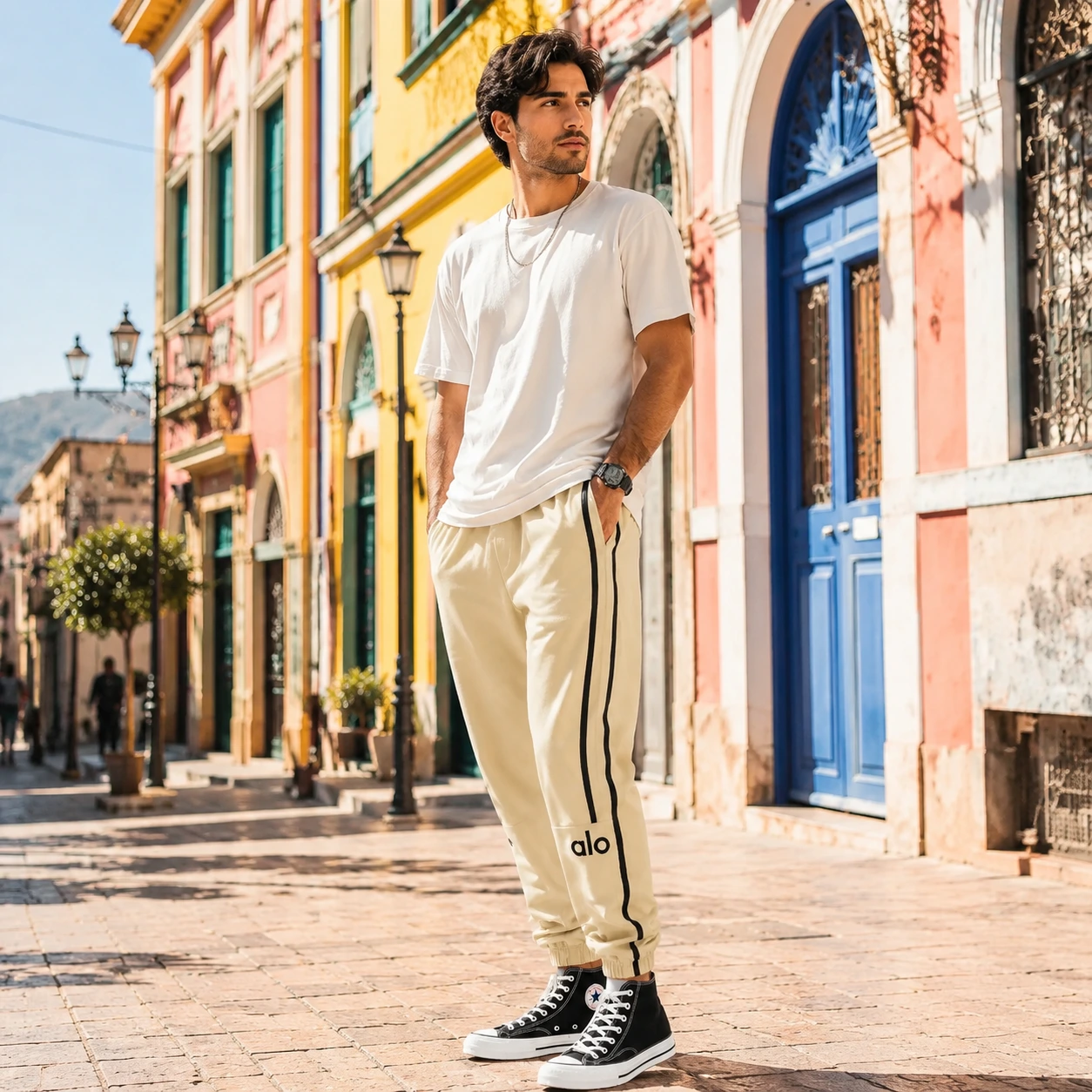 شلوار بنگال دمپا کش مردانه مدل alo-کرم