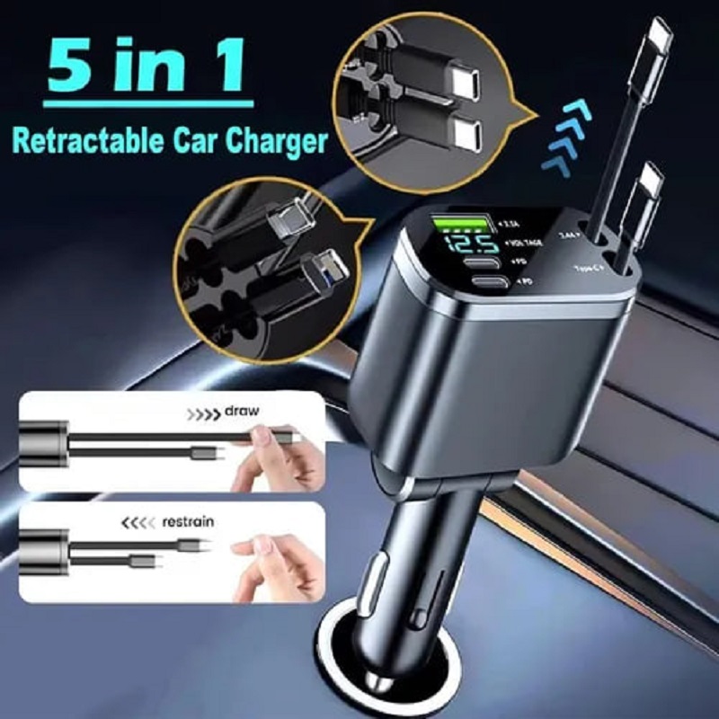 شارژر فندکی چندکاره 5in1) M4)-مشکی