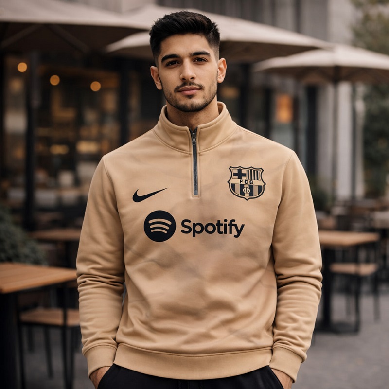 دورس نیم زیپ مدل بارسلونا-نسکافه ای